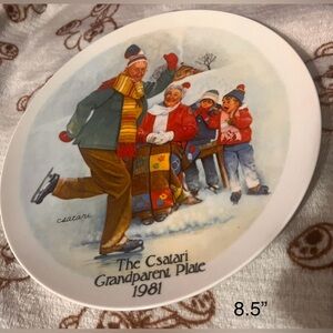 1981 Csatari Grandparent Series Plate "The Skating Lesson" Knowles China 17639